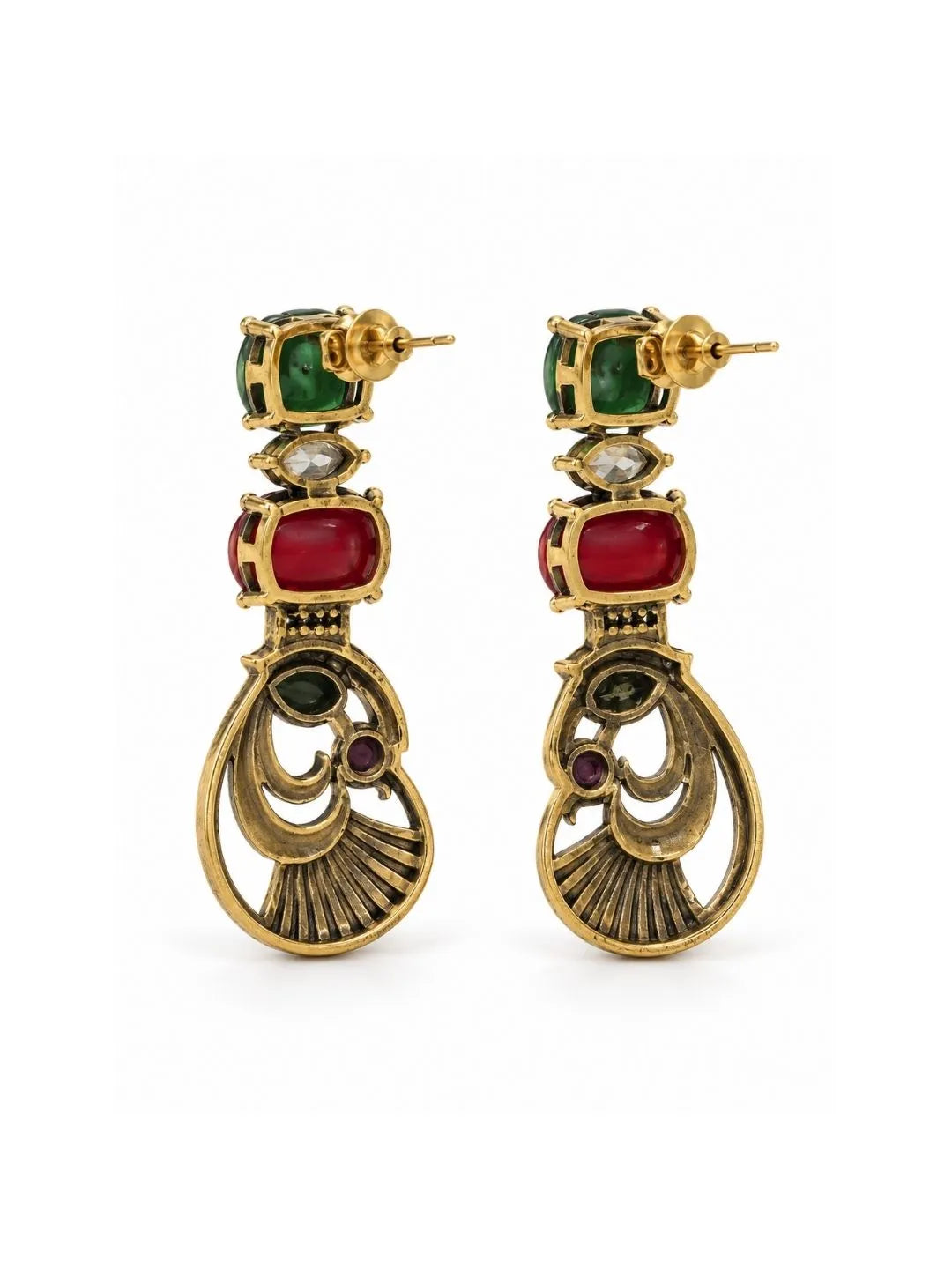 Green Mayuri Earrings