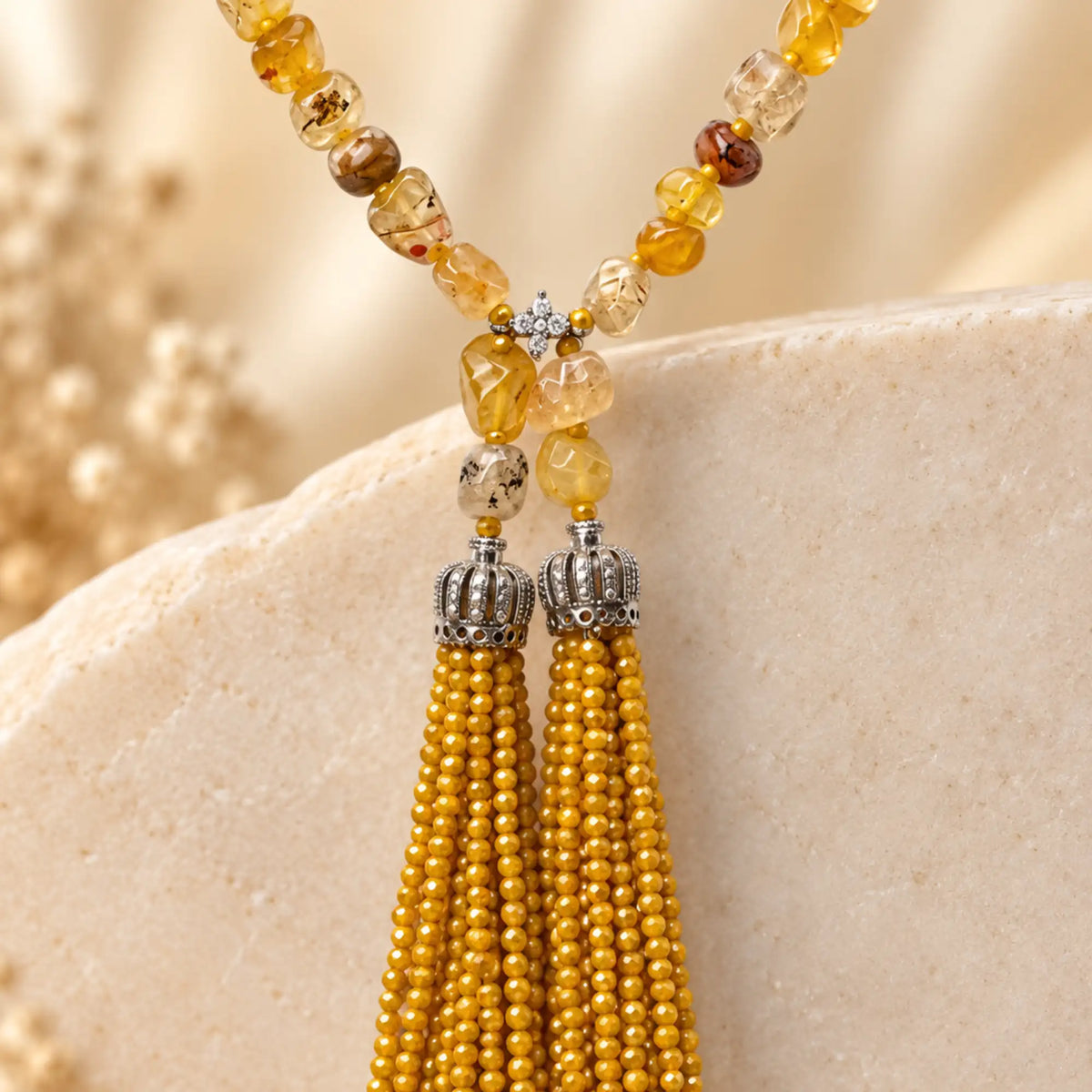 Yellow Tassel Necklace