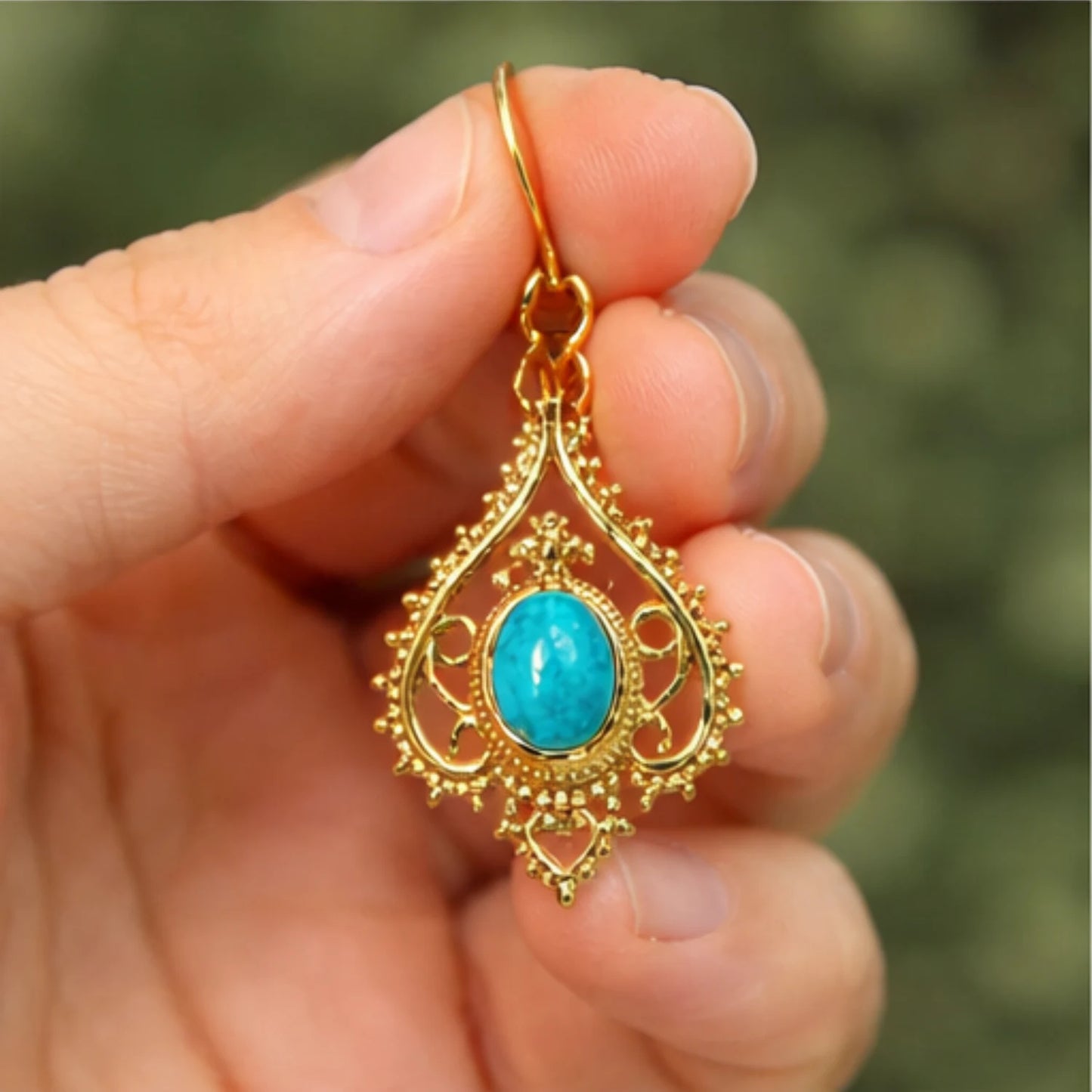 Turquoise Crown Earrings