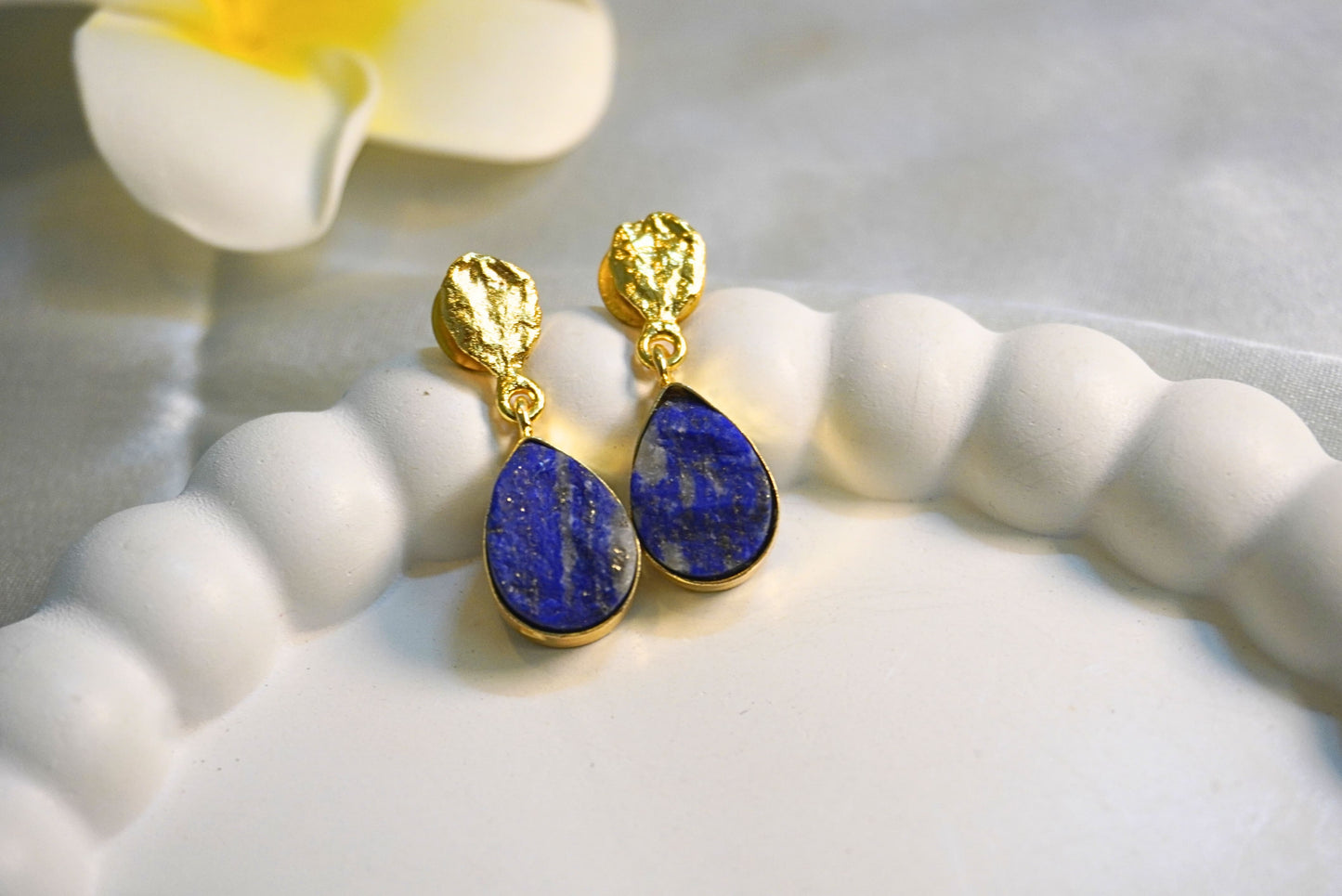Azure Lapis Lazuli Drop Earrings
