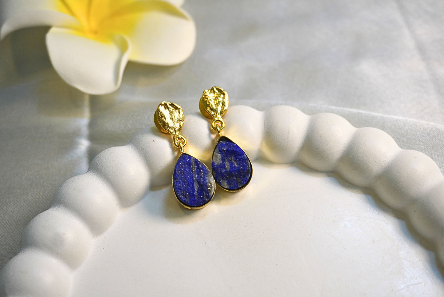 Azure Lapis Lazuli Drop Earrings