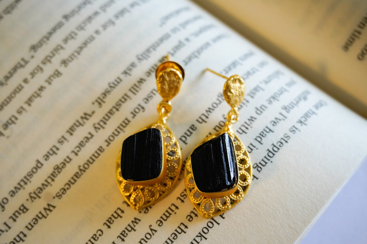 Labradorite Drop Filigree Earrings
