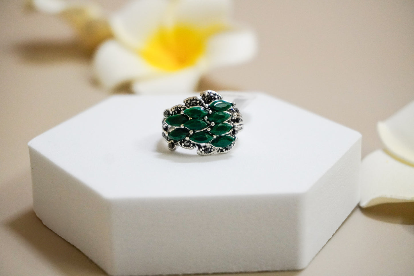 Green Ring-Oxidised Jewellery-Zyora