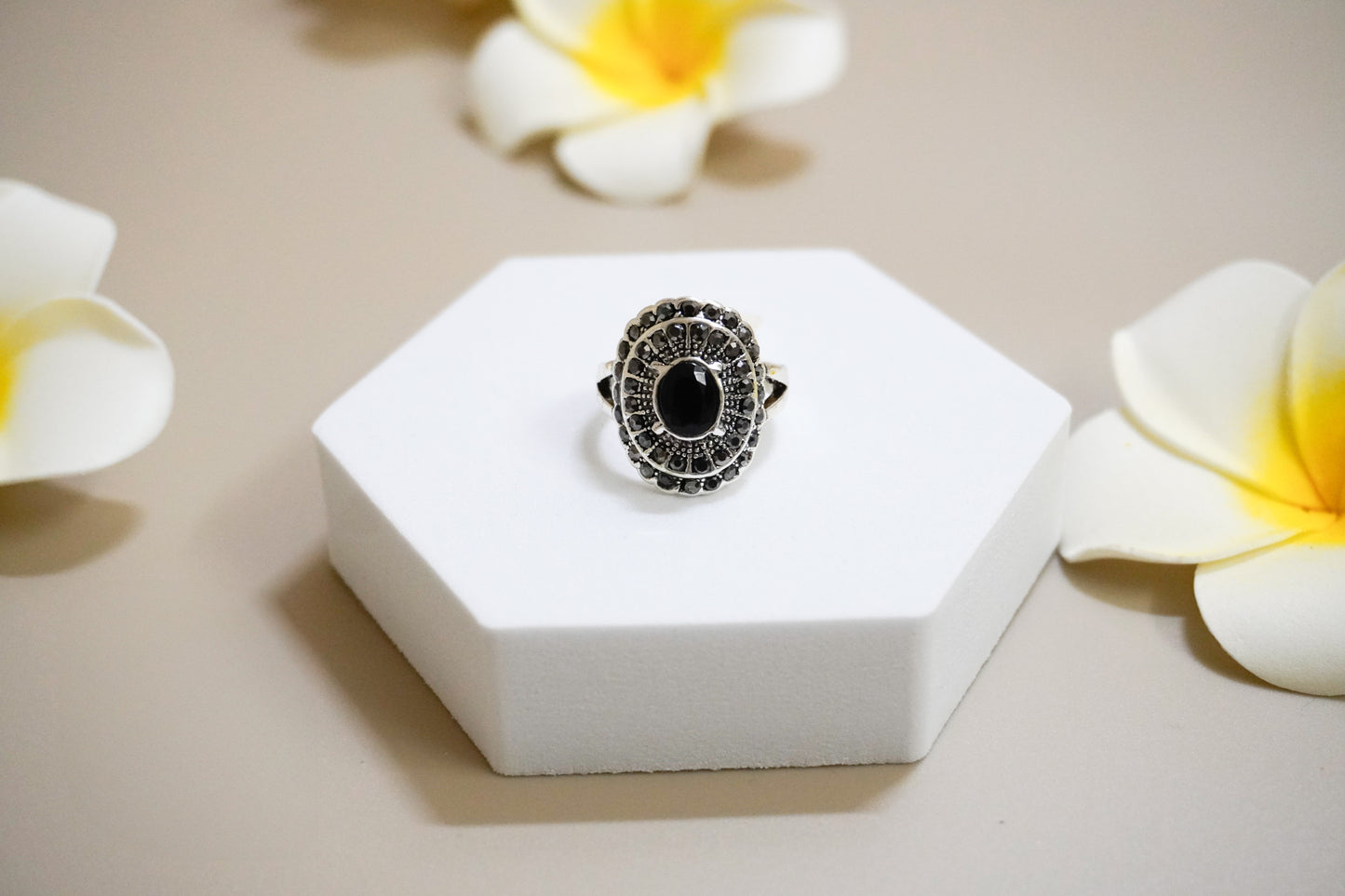 Black Oval Statement Ring