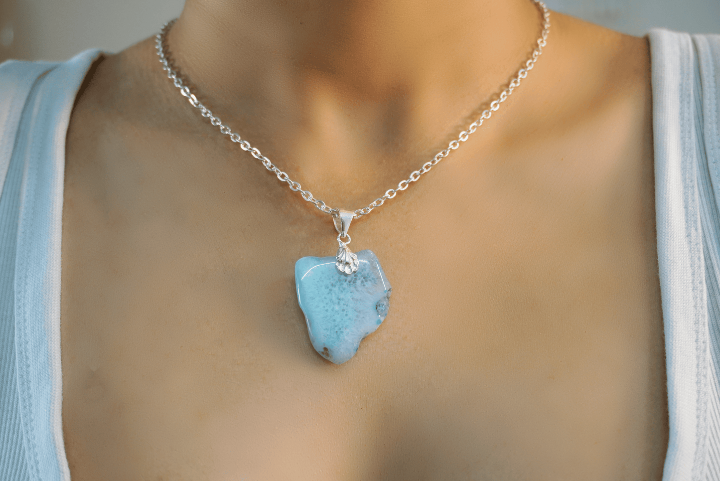 Blue Druzy Necklace