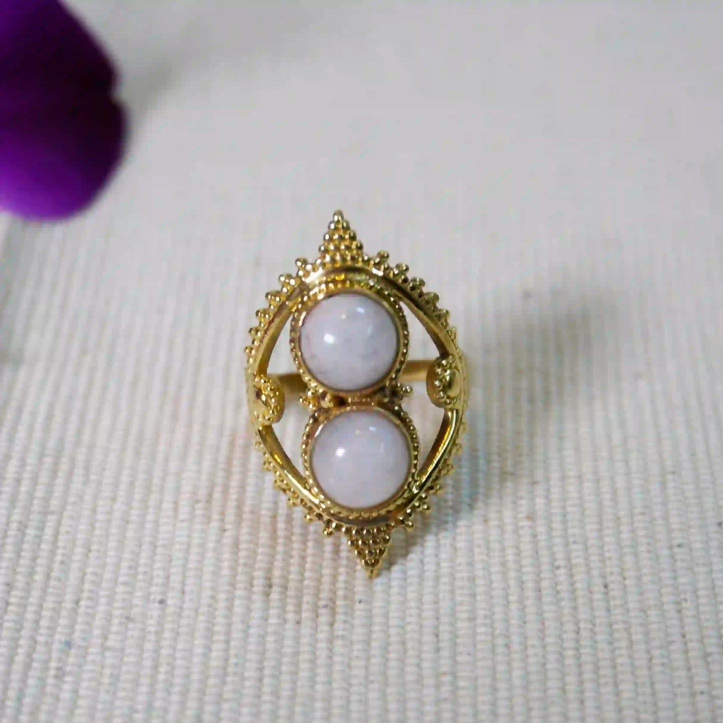 Moonstone Padma Ring