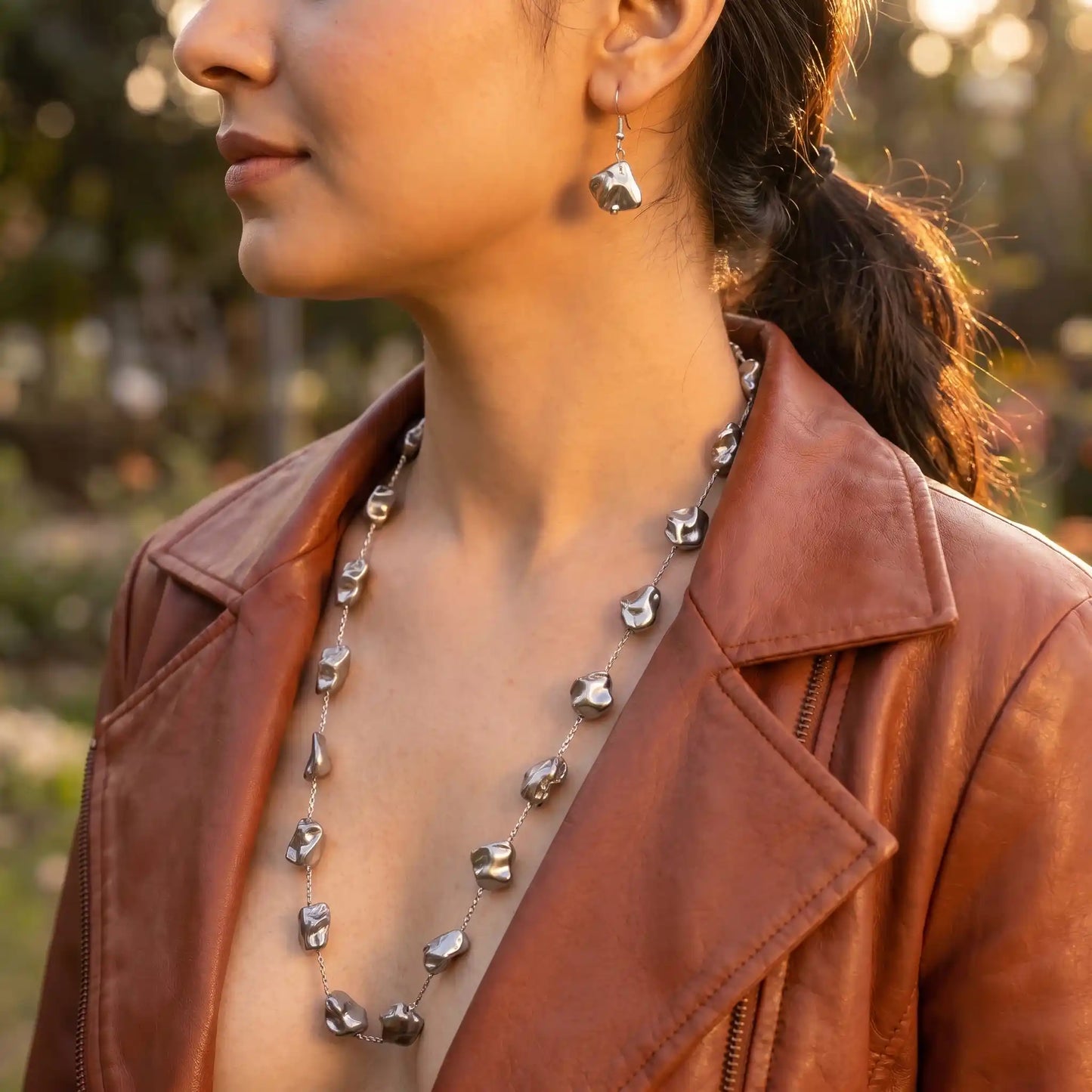 Luna Silver Necklace Set