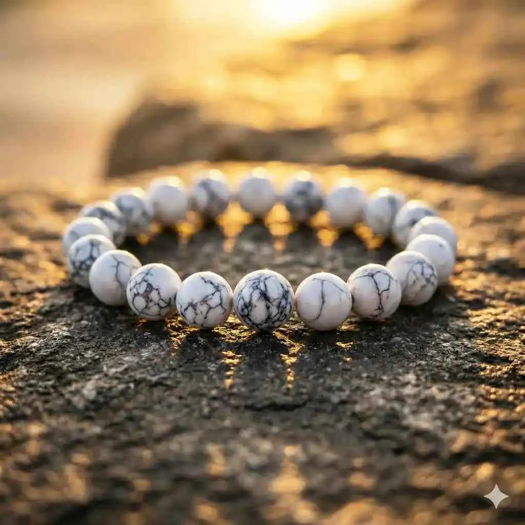 Natural White Howlite Bracelet