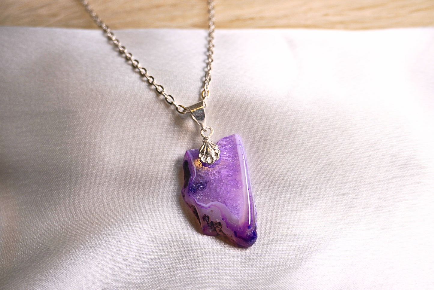 Purple Druzy Necklace