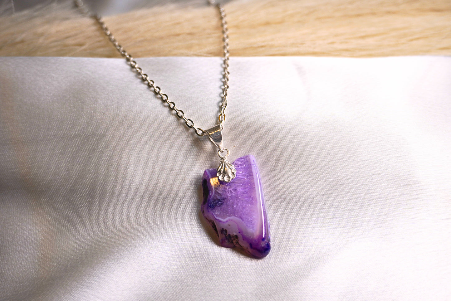 Purple Druzy Necklace