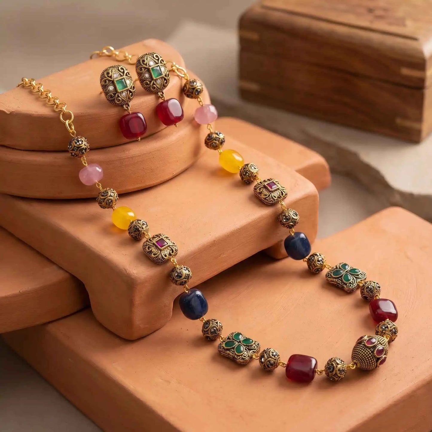 Mehr Noor Multicolor Necklace Set