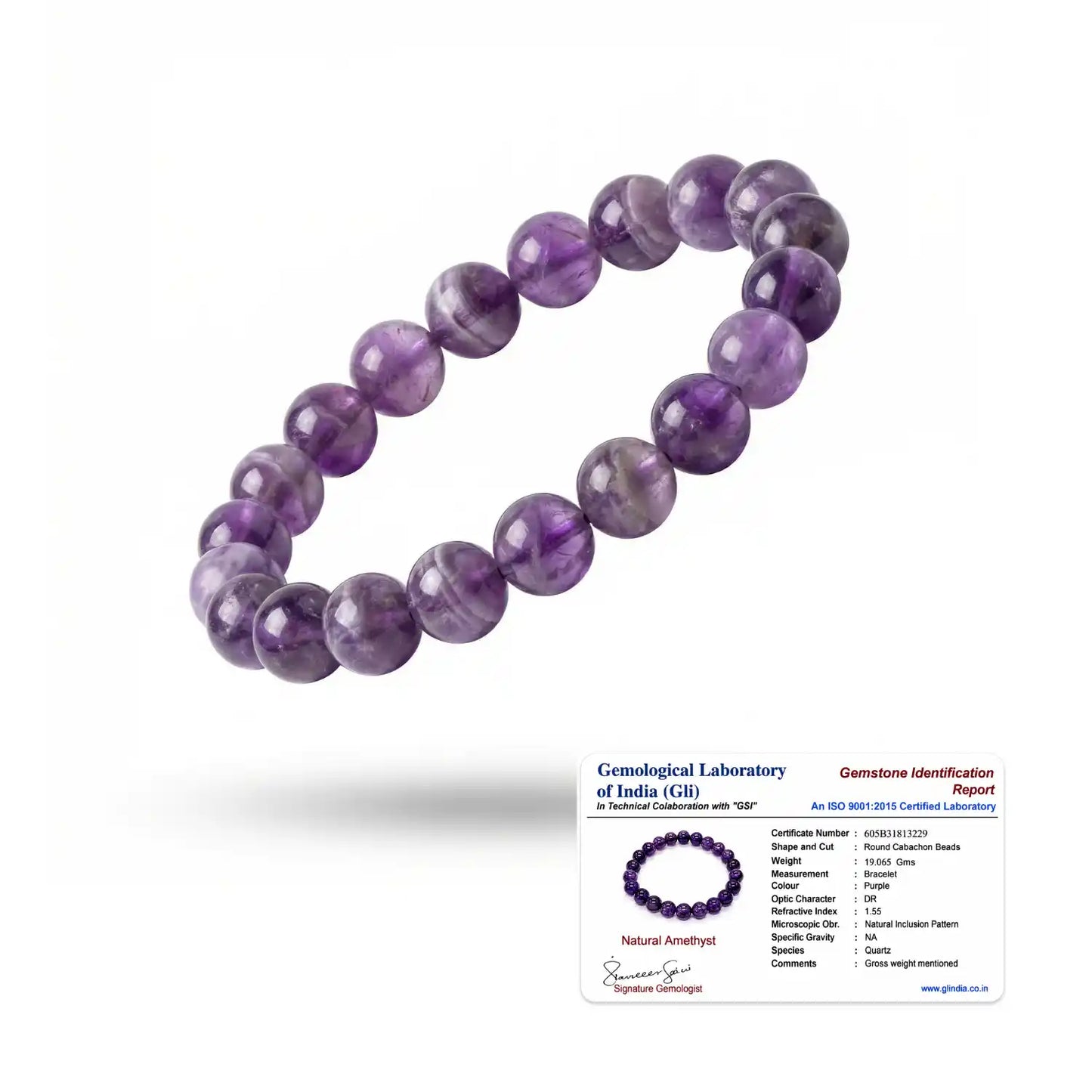 Natural Amethyst Bracelet- For Calm Sleep & Stress Relief