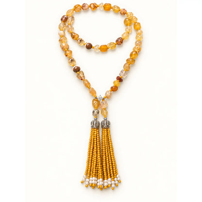 Yellow Tassel Necklace