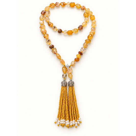 Yellow Tassel Necklace