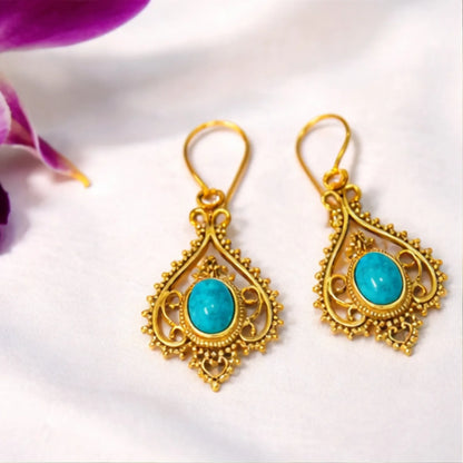 Turquoise Crown Earrings
