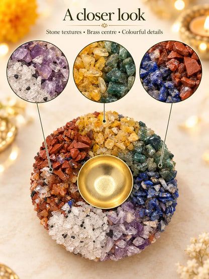Multicolour Gemstone Diya
