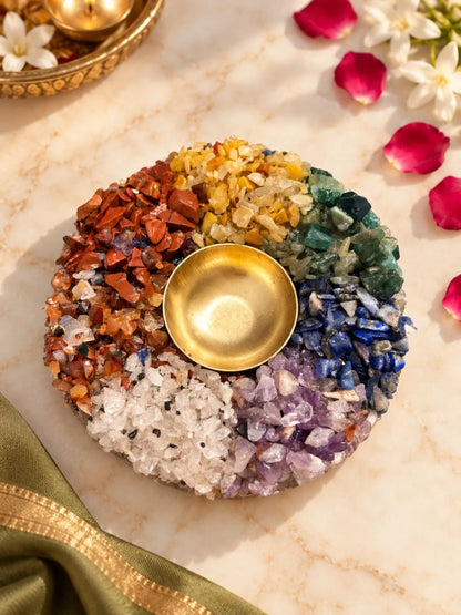 Multicolour Gemstone Diya