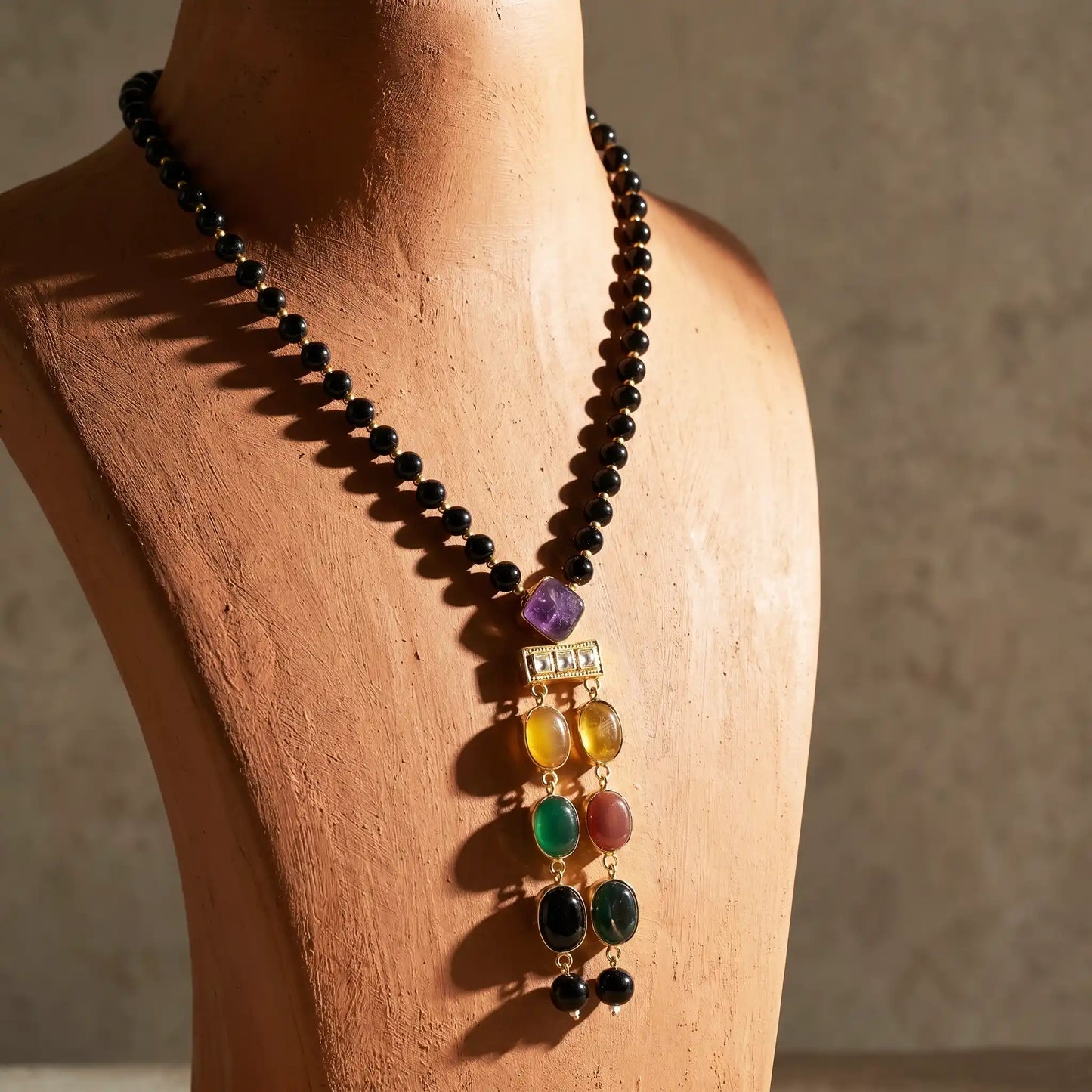 Aura Multi Stone Pendant Necklace