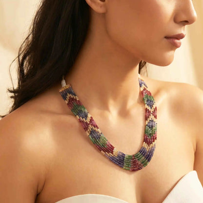 Multi Sapphire Crystal Necklace