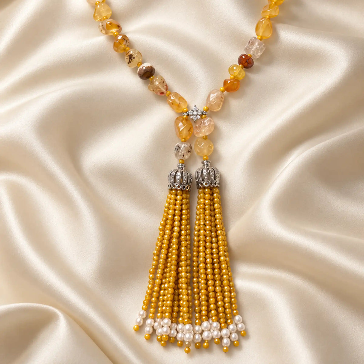 Yellow Tassel Statement Necklace