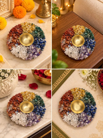 Multicolour Gemstone Diya
