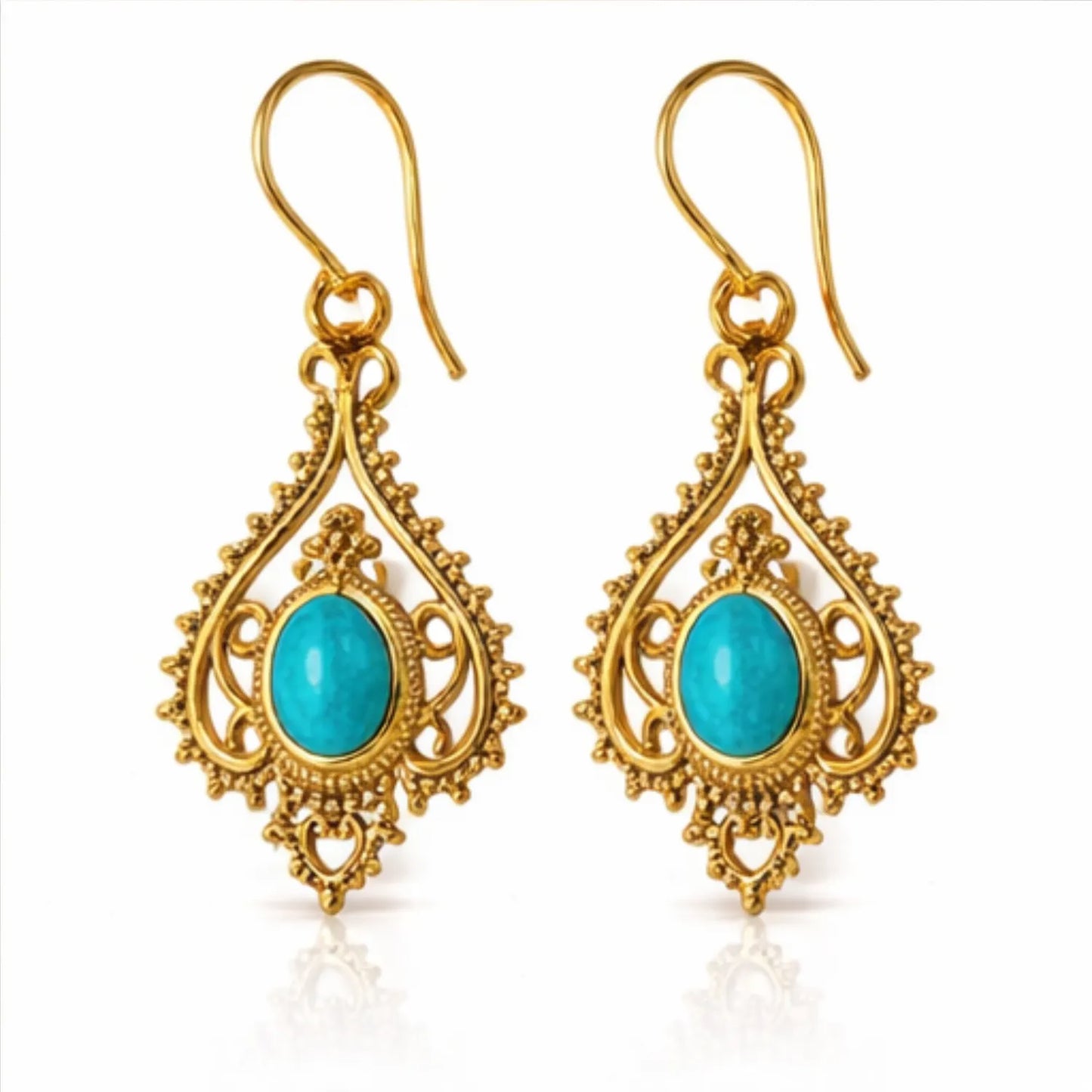Turquoise Crown Earrings
