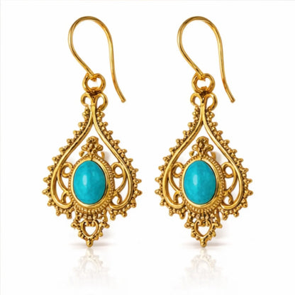 Turquoise Crown Earrings