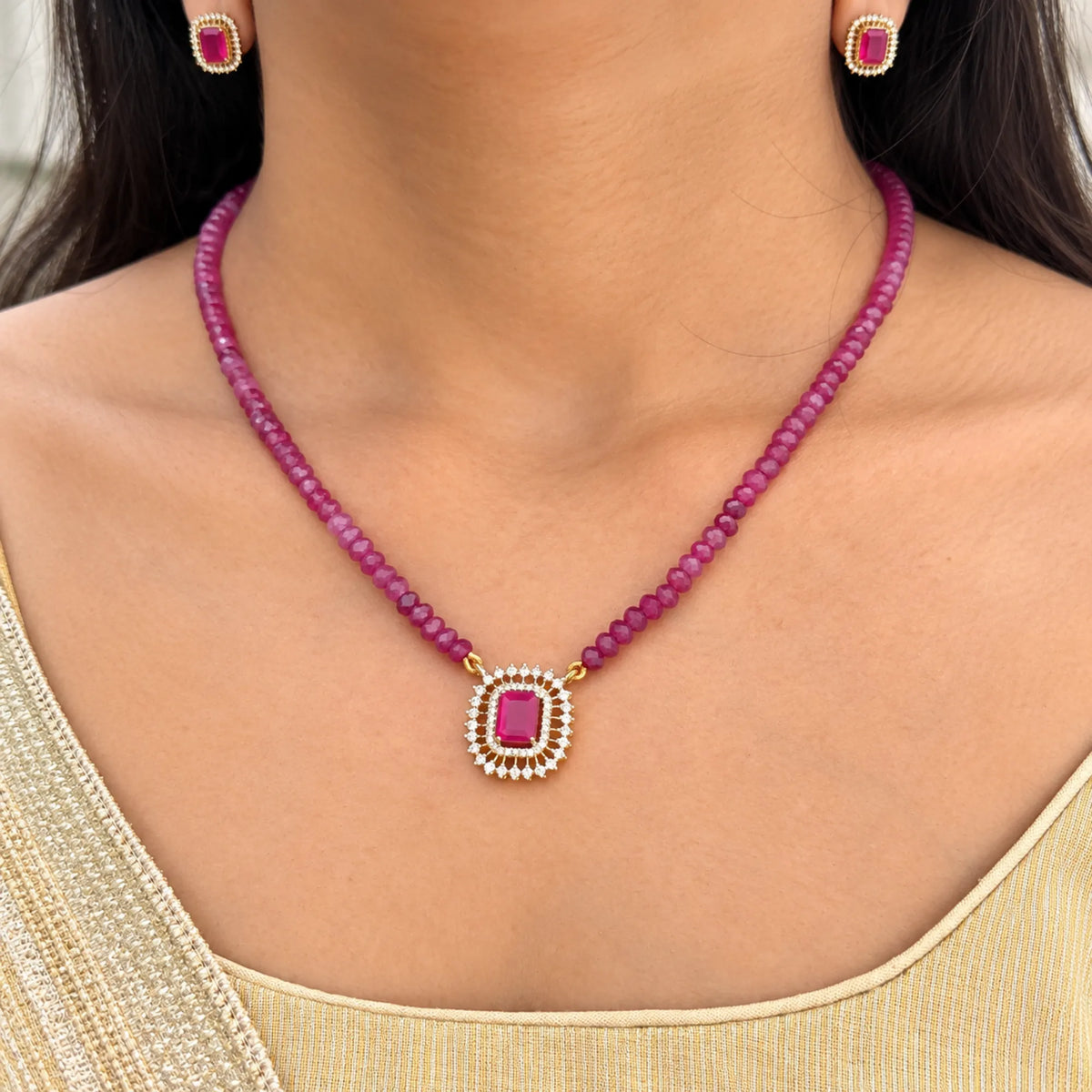 Noor Ruby Necklace Set