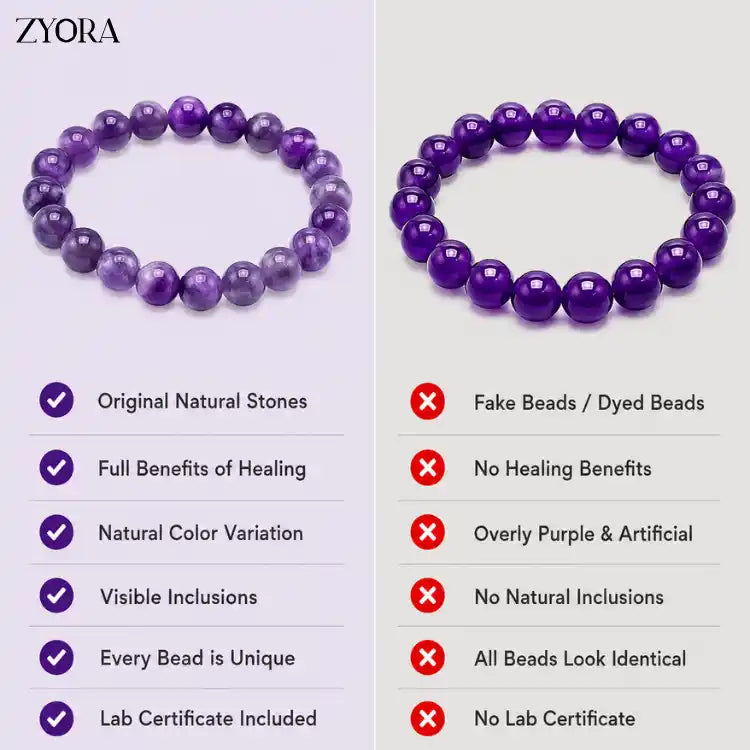 Natural Amethyst Bracelet- For Calm Sleep & Stress Relief