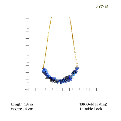 Lapis Lazuli Clarity Necklace| Designer Statement Jewelry | Office & Party Wear Necklace