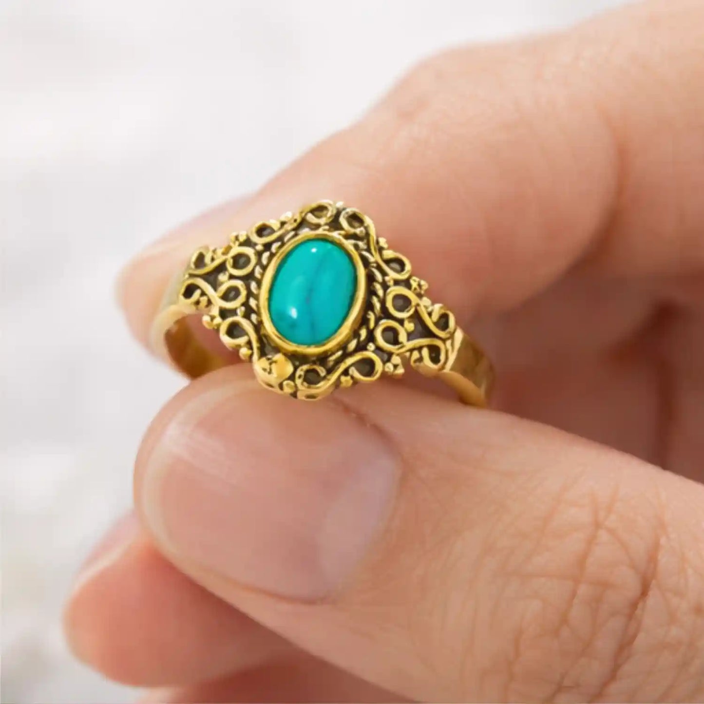 Turquoise Mandala Ring