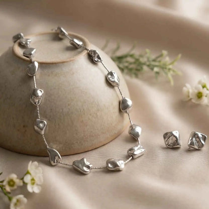 Luna Silver Necklace Set