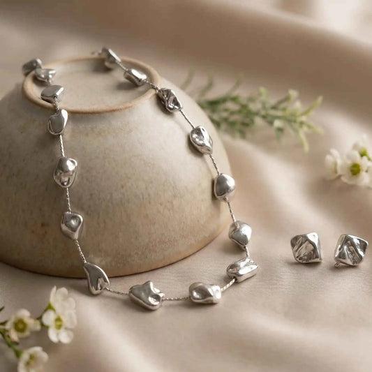 Luna Silver Necklace Set