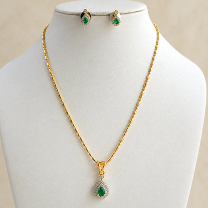 Meher Green Drop Necklace Set