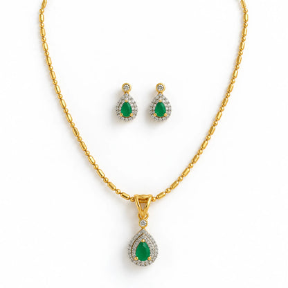 Meher Green Drop Necklace Set
