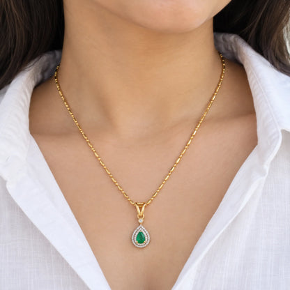 Meher Green Drop Necklace Set
