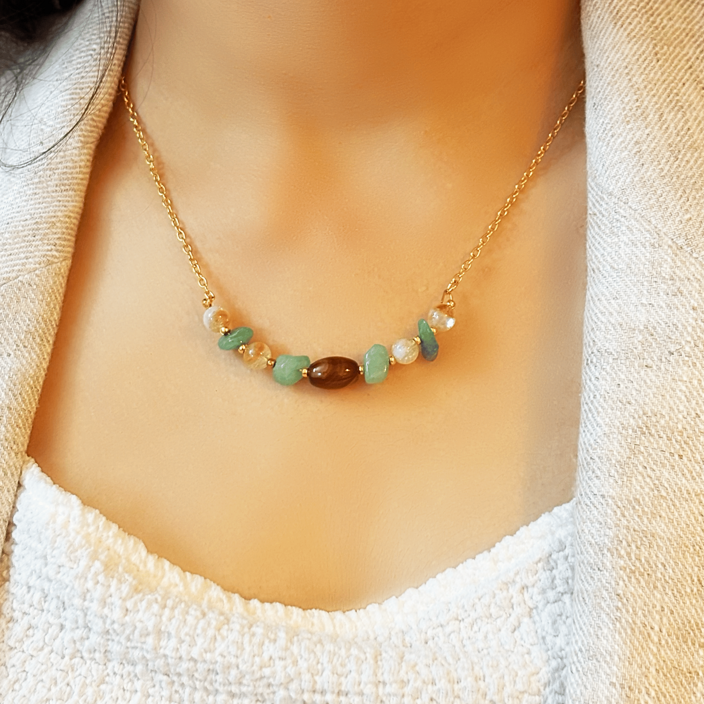 Citrine & Green Aventurine Power Necklace