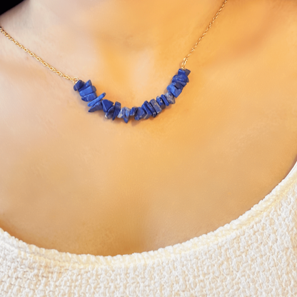Lapis Lazuli Clarity Necklace| Designer Statement Jewelry | Office & Party Wear Necklace