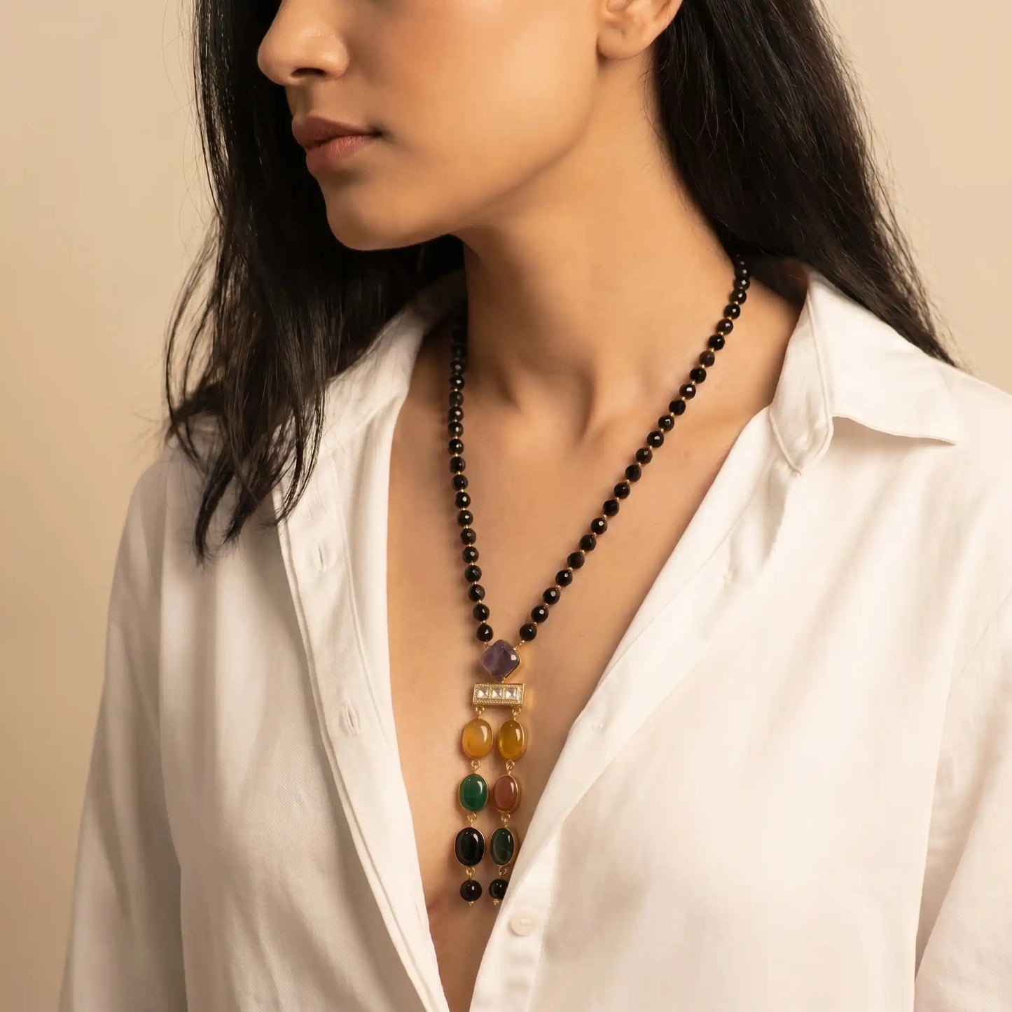 Aura Multi Stone Pendant Necklace