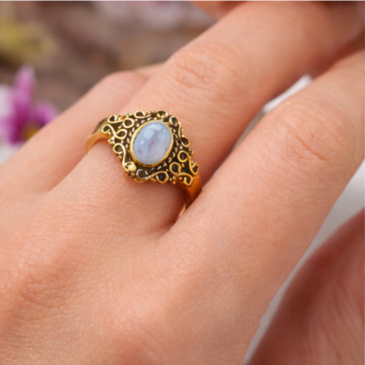 Moonstone Mughal Ring