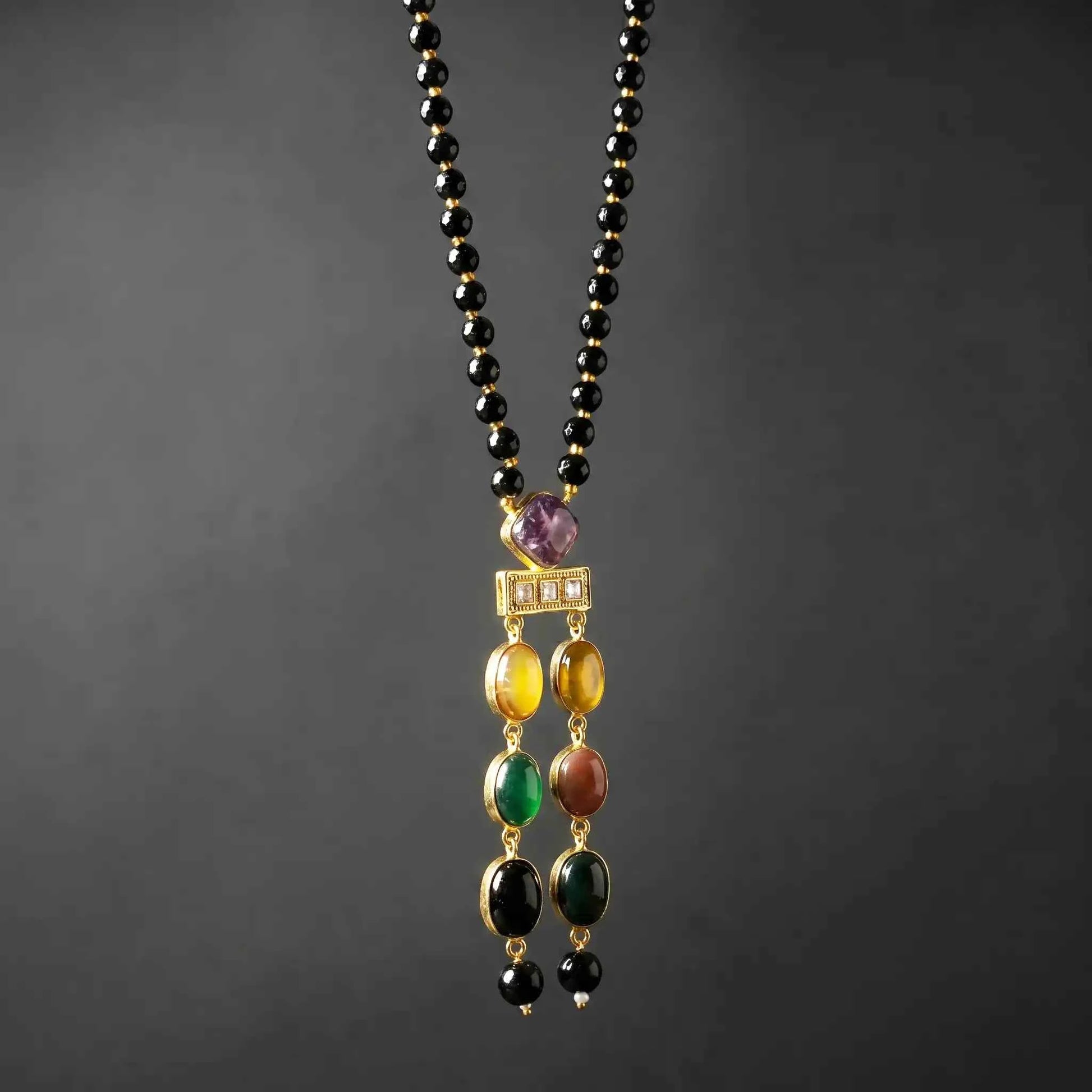 Aura Multi Stone Pendant Necklace