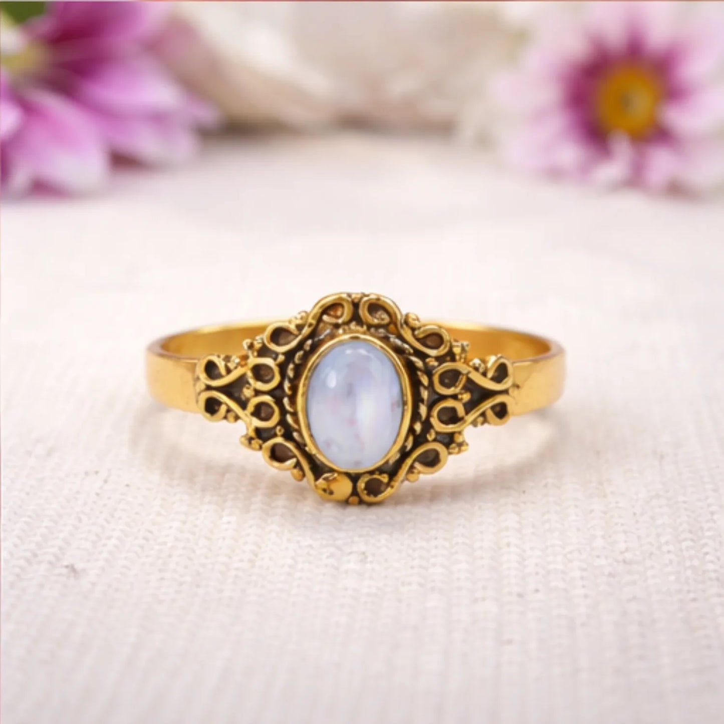 Moonstone Mughal Ring