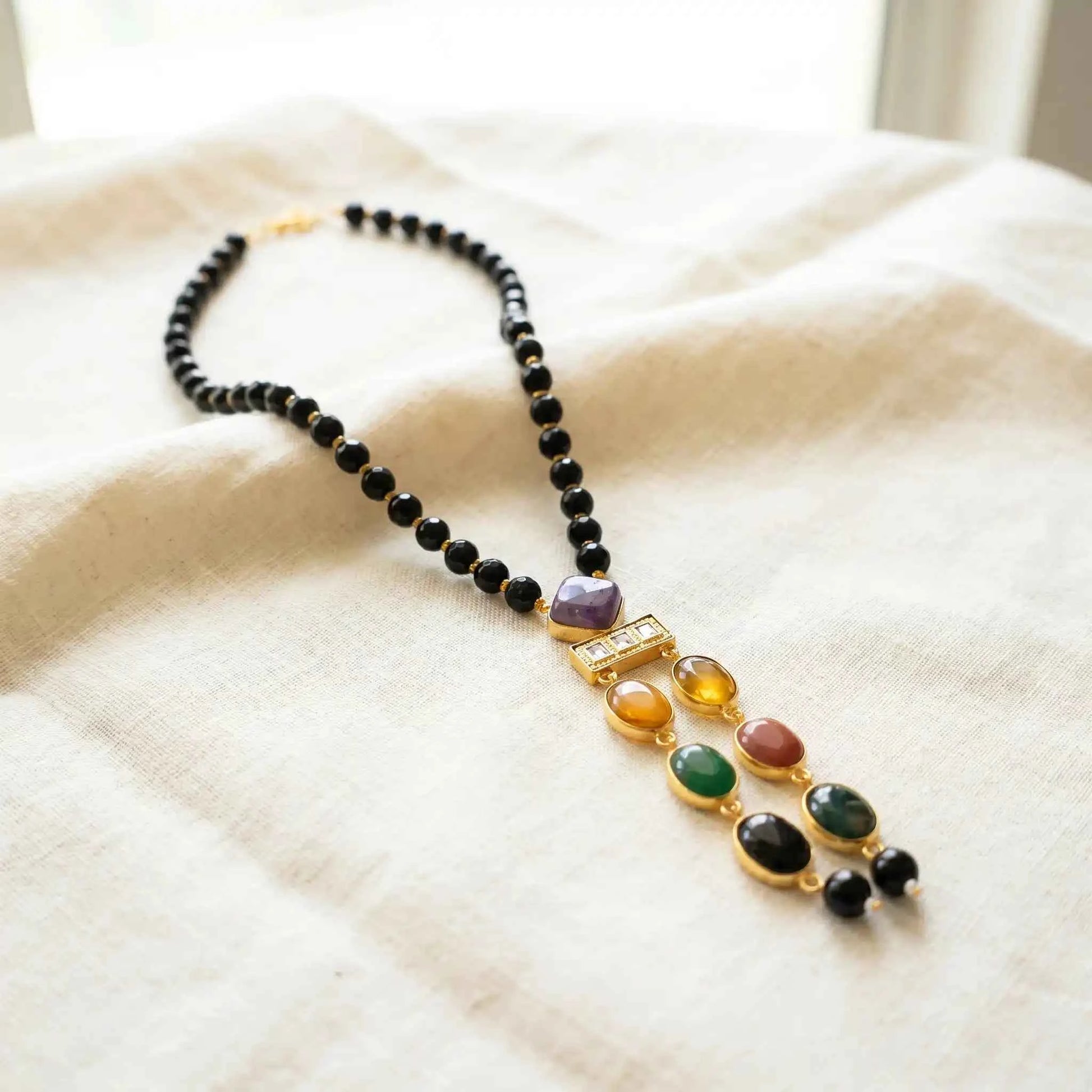 Aura Multi Stone Pendant Necklace
