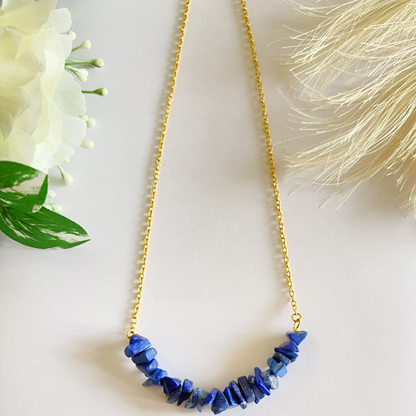 Lapis Lazuli Clarity Necklace| Designer Statement Jewelry | Office & Party Wear Necklace