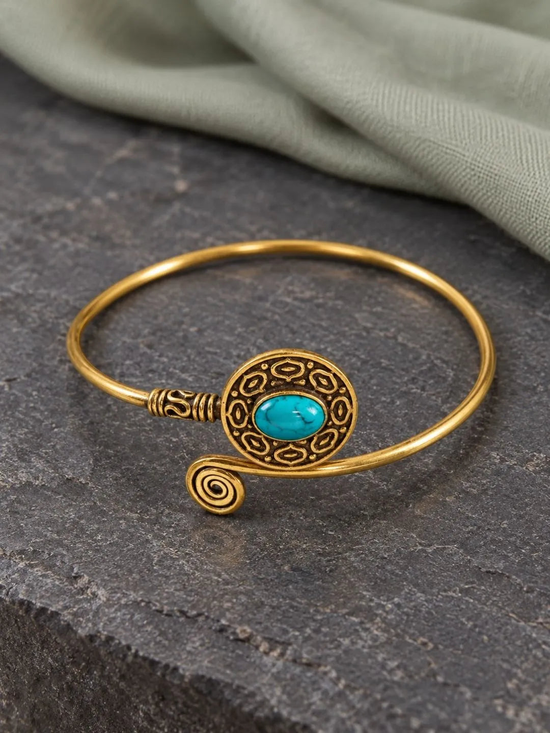 Turquoise Spiral Cuff