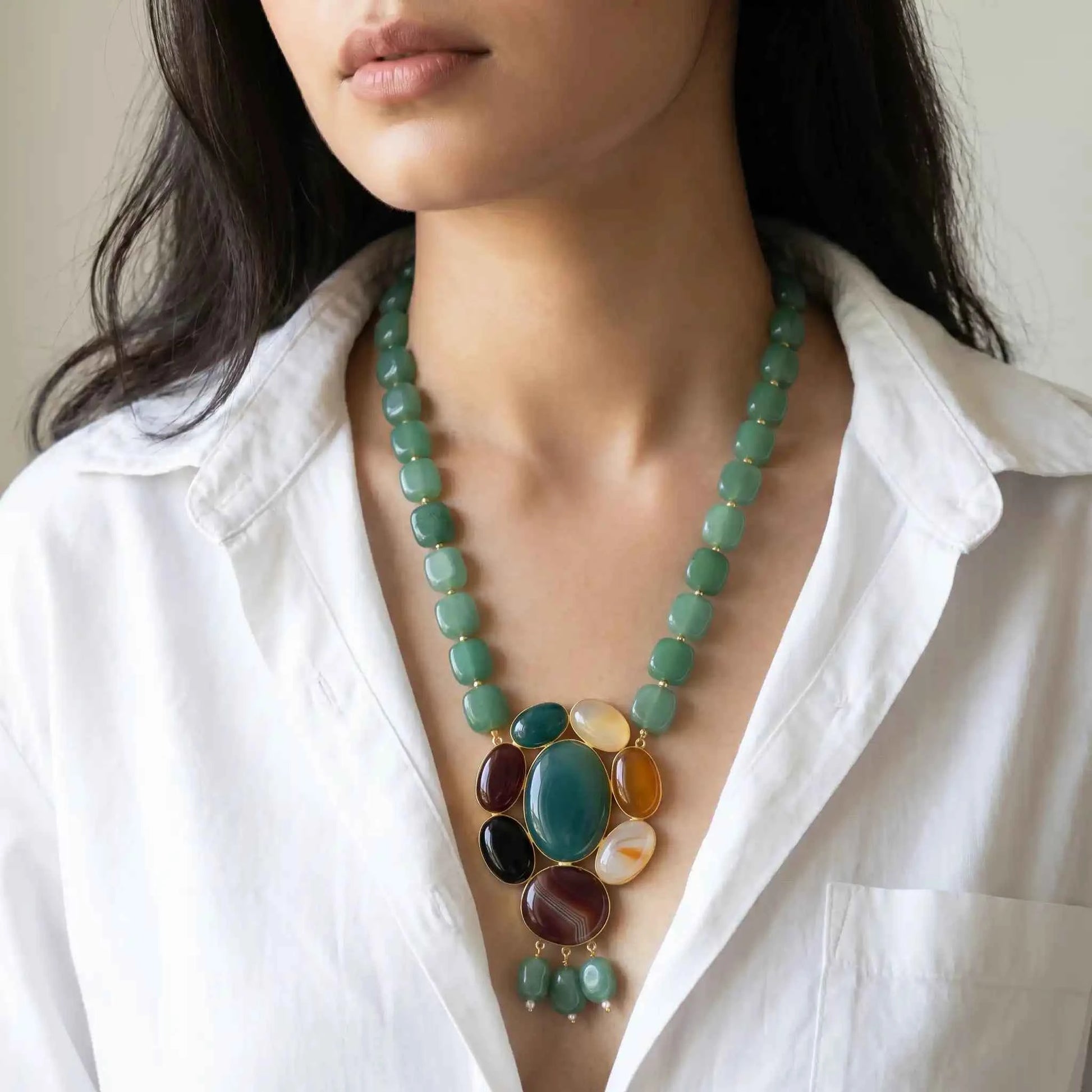 Zareen Green Statement Necklace