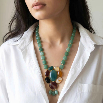 Zareen Green Statement Necklace