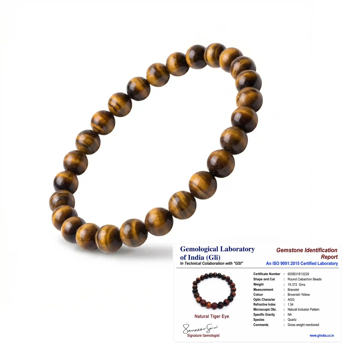 Natural Tiger Eye Bracelet-For Confidence & Success