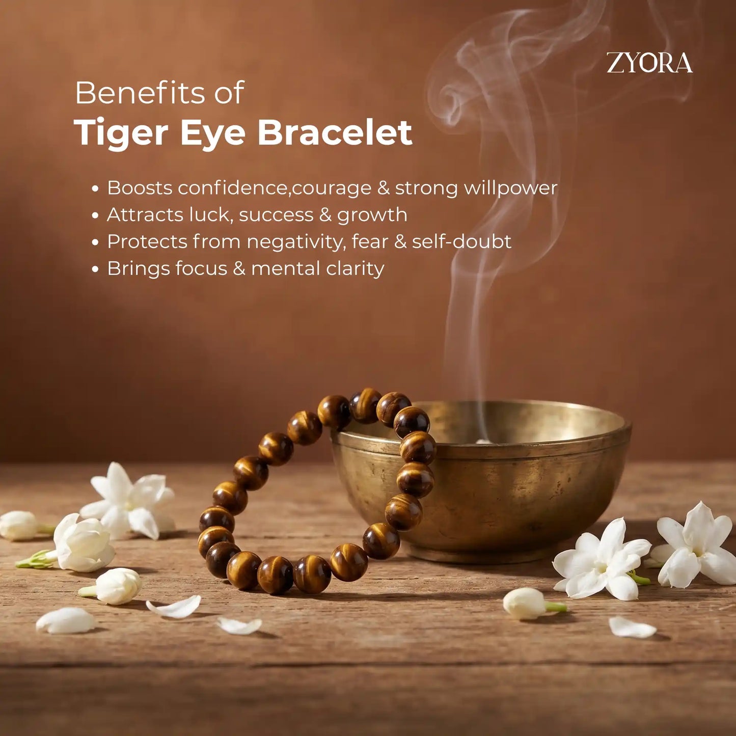 Natural Tiger Eye Bracelet-For Confidence & Success