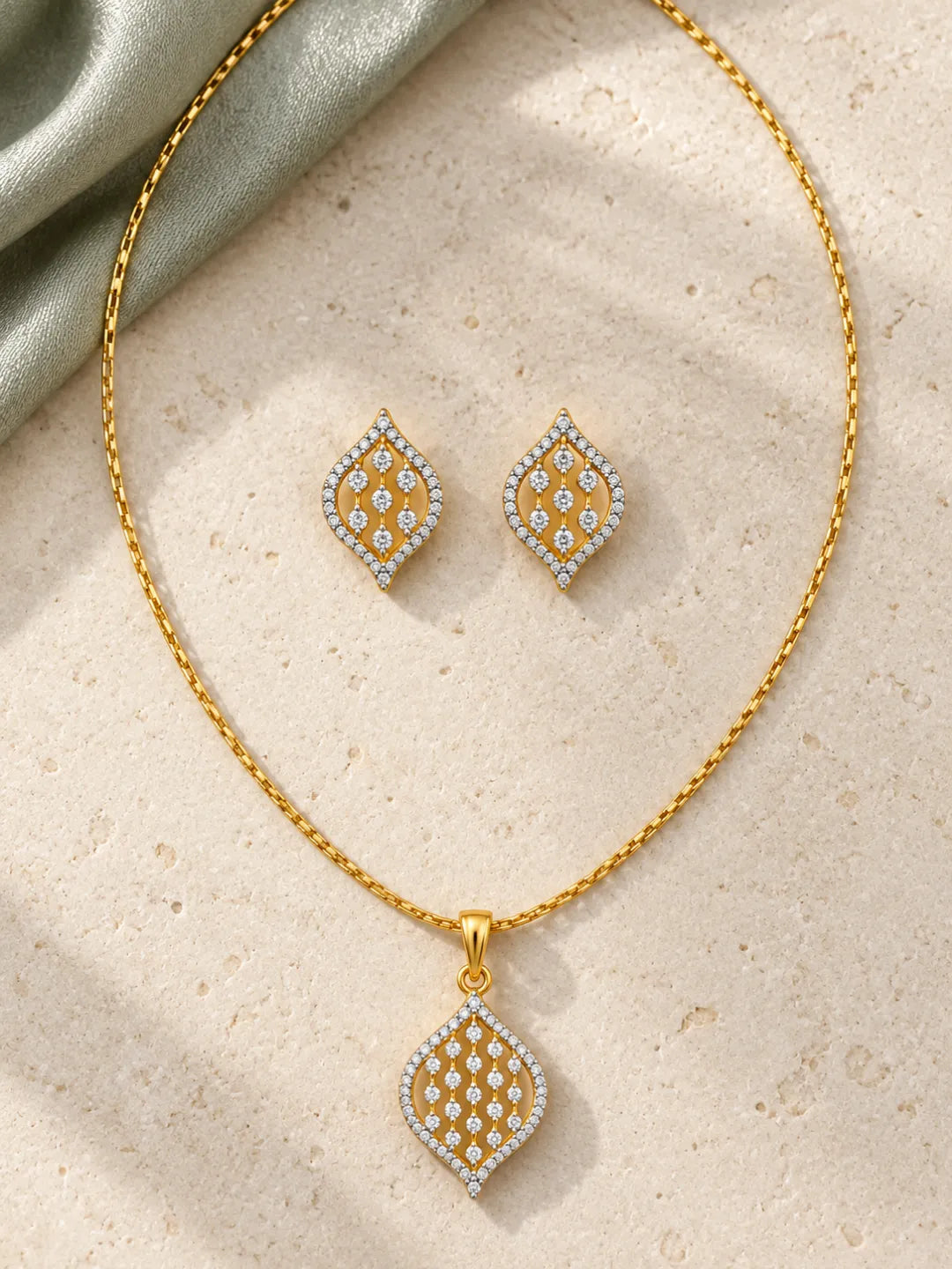 Meera AD Necklace Set